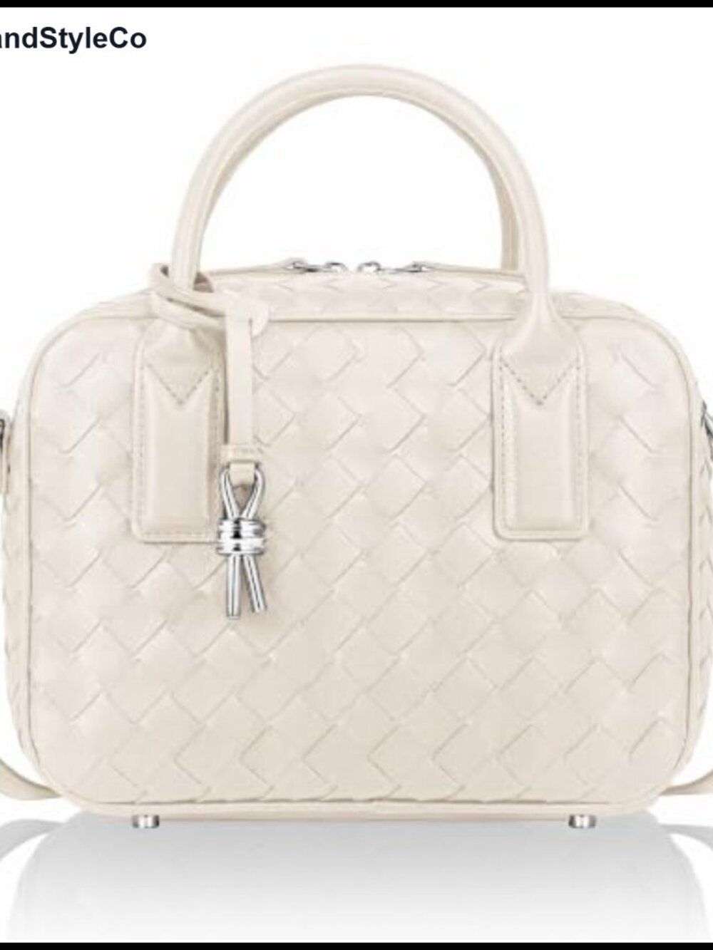 Handmade Woven Vegan Leather Top Handle Crossbody Bag